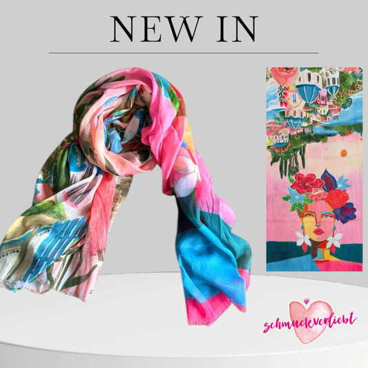 Viskose Schal "SANTORINI", pink-multi