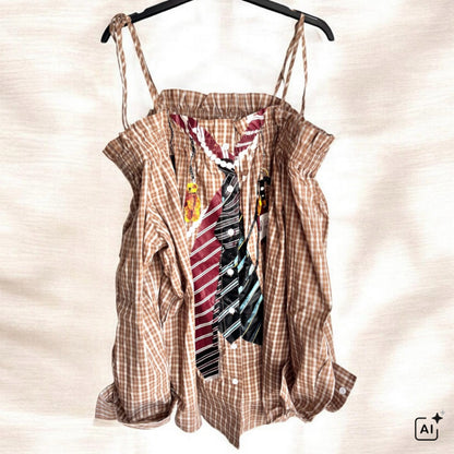 Off-Shoulder Carmen Bluse "TIES", camel