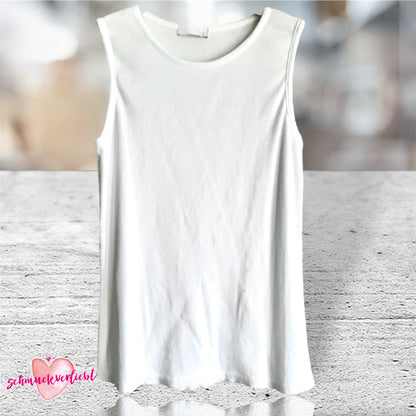 Geripptes Tanktop "SUNNY", weiß