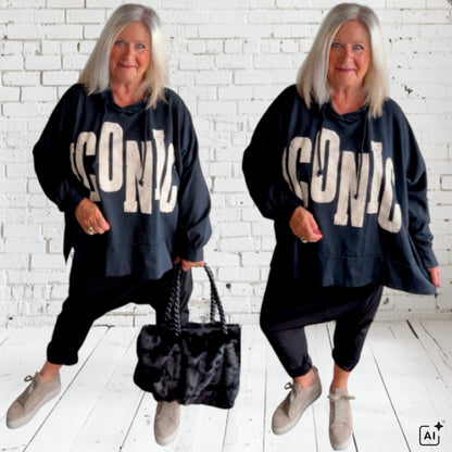 Hoodie "ICONIC", schwarz