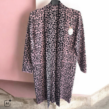 Strickjacke | Cardigan "COZY LEOPARD", rosa