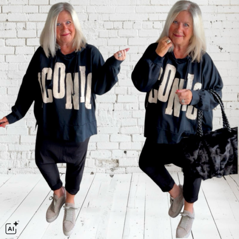 Hoodie "ICONIC", schwarz