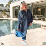 ESVIVID gestreifte Bluse "ANTONIA", marine