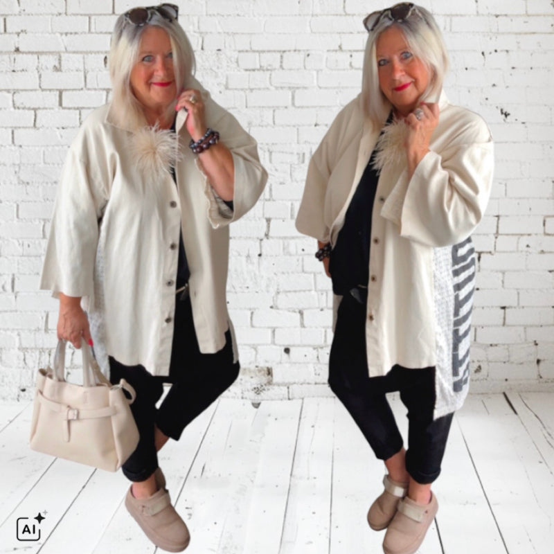 Denim Jacke "HORIZON", vanille
