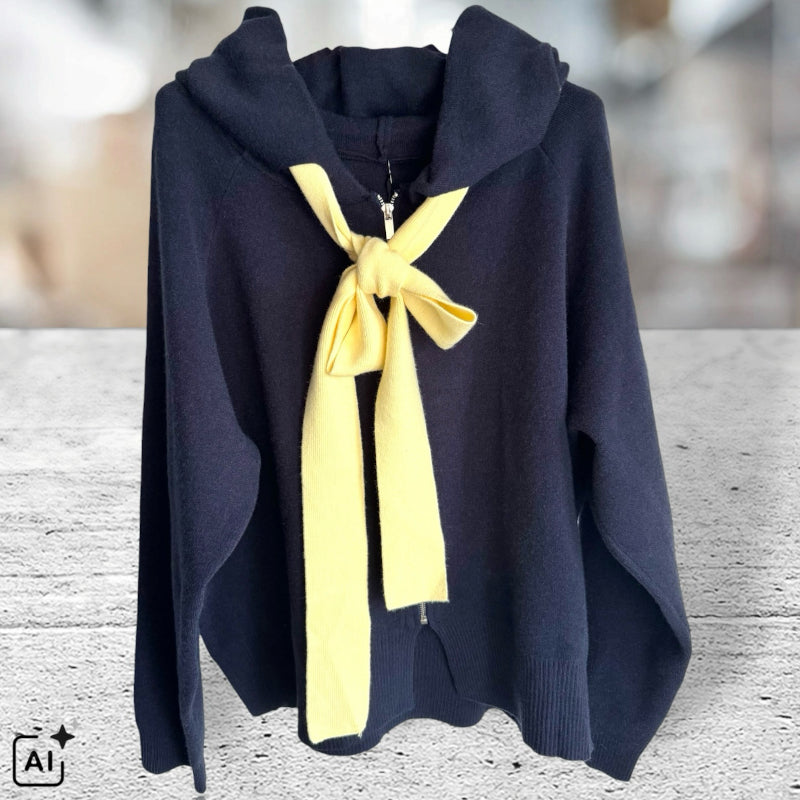 ESVIVID Strick Hoodie "BOW", marine