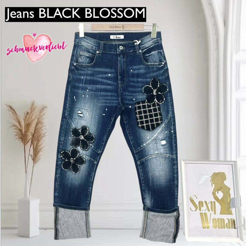 SEXY WOMAN Jeans "BLACK BLOSSOM"