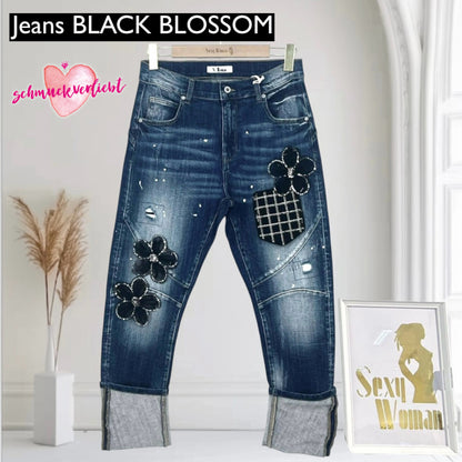 SEXY WOMAN Jeans "BLACK BLOSSOM"