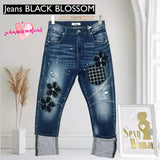 SEXY WOMAN Jeans "BLACK BLOSSOM"