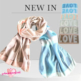 Viskose Schal "LOVE", multi-pastell