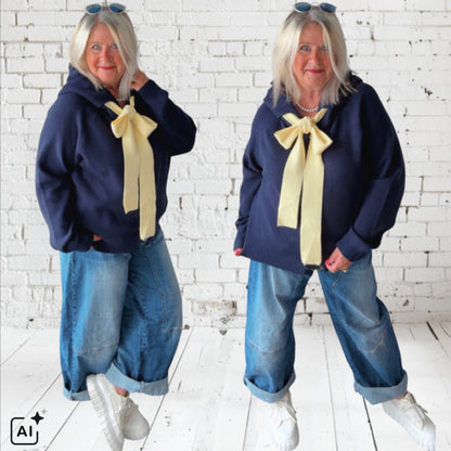 ESVIVID Strick Hoodie "BOW", marine