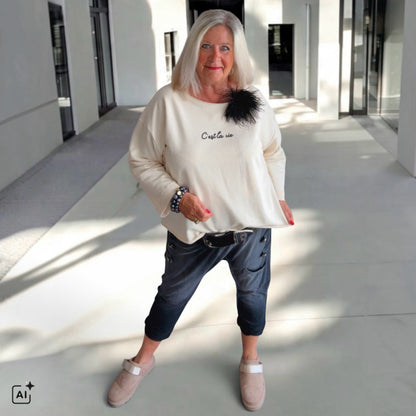 Sweater "C'EST LA VIE", vanille