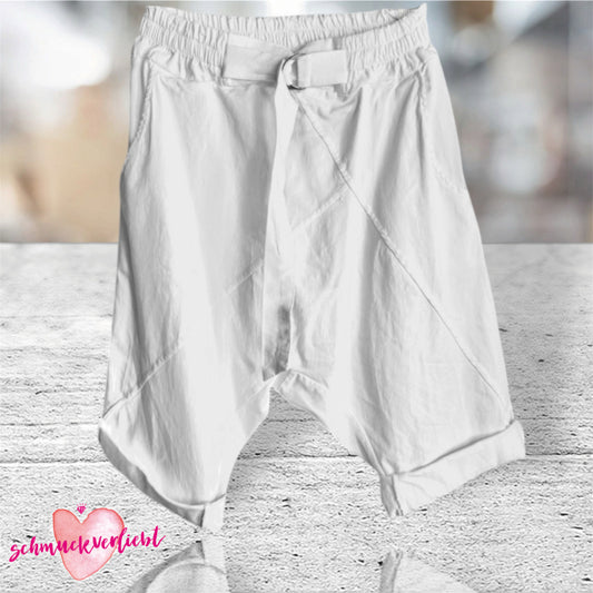 Baggy Bermuda Shorts "BELT", weiß