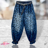 Pumphose "LEO" mit Rüschen, dark denim
