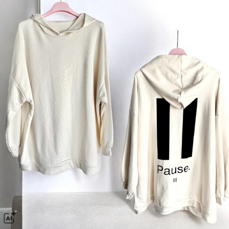 Hoodie "PAUSE", vanille