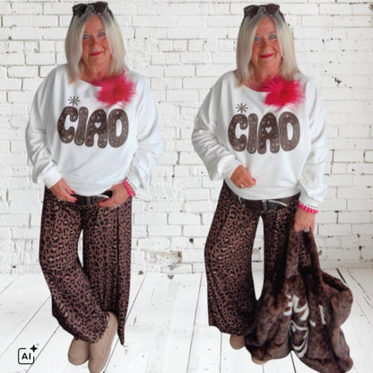 Sweater "CIAO", weiß/schoko