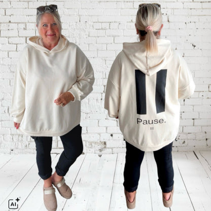 Hoodie "PAUSE", vanille