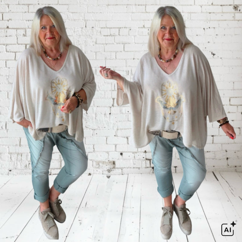 leichter Strickpulli "SOULMATE", beige