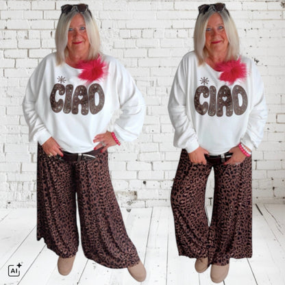 Sweater "CIAO", weiß/schoko