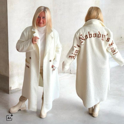 Bouclé Mantel "NOBODYS FOOL", ecru