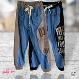 Jeans Sweat Hose "DO WHAT YOU LOVE" mit Strass
