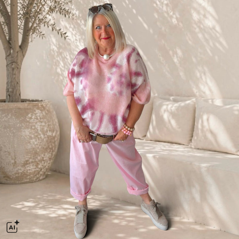 Baumwoll Hose "DYRIANA" mit weitem Bein