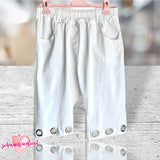 Bermuda Shorts "EYELETS" mit Ösen, weiß