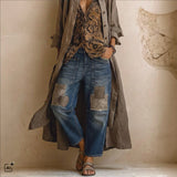 SEXY WOMAN Jeans "BOHO PATCHES" mit Barrel-Bein