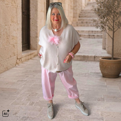 Baumwoll Hose "DYRIANA" mit weitem Bein