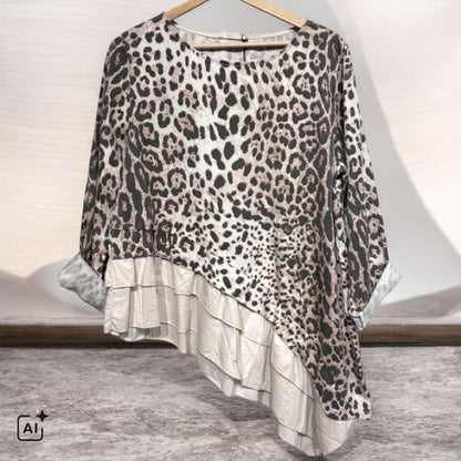 Langarm Shirt "LEO VOLANT" 🐆, beige