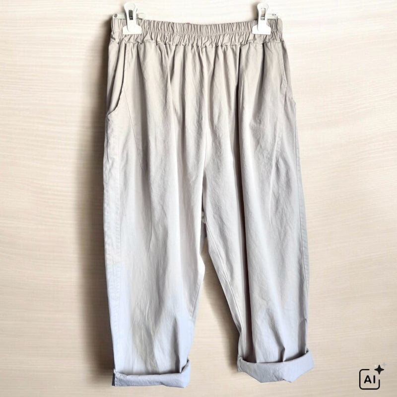 Baumwoll Hose "DYRIANA" mit weitem Bein