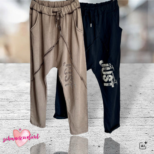 Sweat Baggy Hose "JUST" mit Glitzer