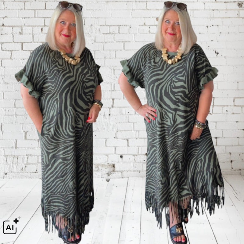 Shirt Kleid "ZEBRA", olive