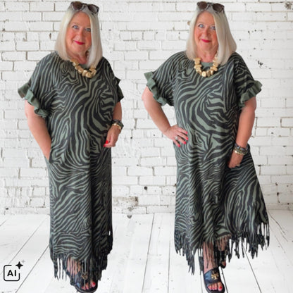 Shirt Kleid "ZEBRA", olive