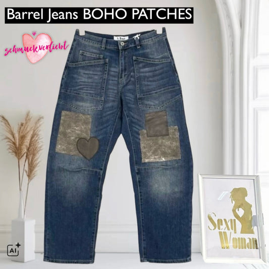 SEXY WOMAN Jeans "BOHO PATCHES" mit Barrel-Bein