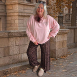 Roundneck Sweater "LA DOLCE VITA", light peach