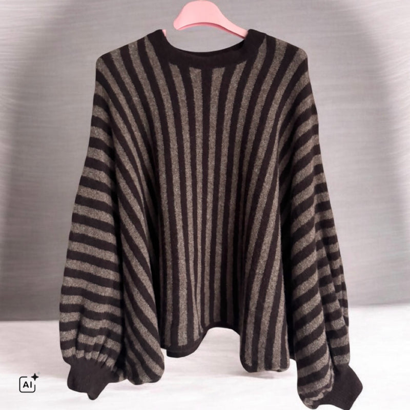Pullover "STRIPES BATWING", schoko