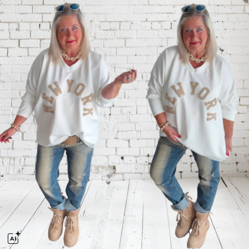 Sweater "NEW YORK", weiß