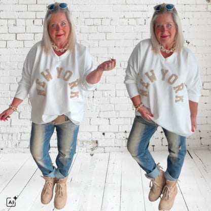 Sweater "NEW YORK", weiß