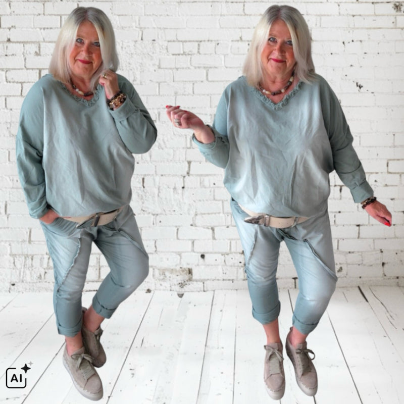 Sweat Baggy Hose "STONE WASHED"