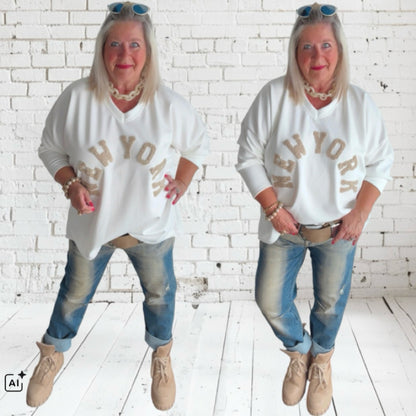 Sweater "NEW YORK", weiß
