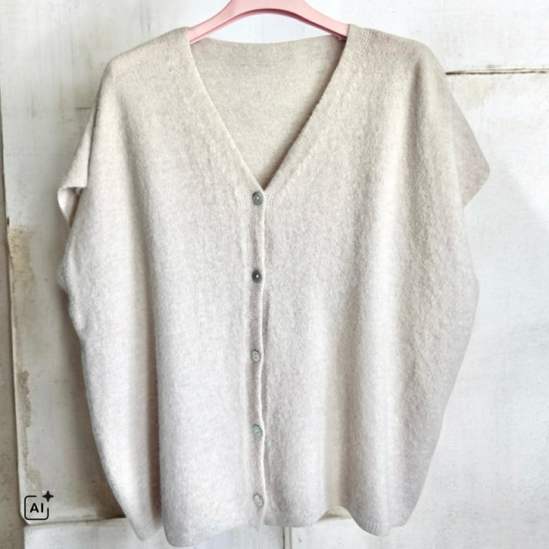 Weste "COSY" mit Alpaka, beige