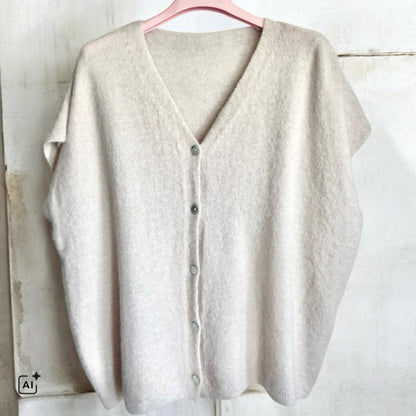 Weste "COSY" mit Alpaka, beige