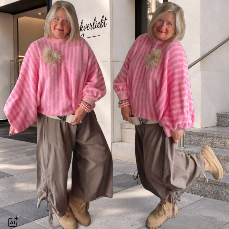 Feincord wide leg Hose "FLUID"