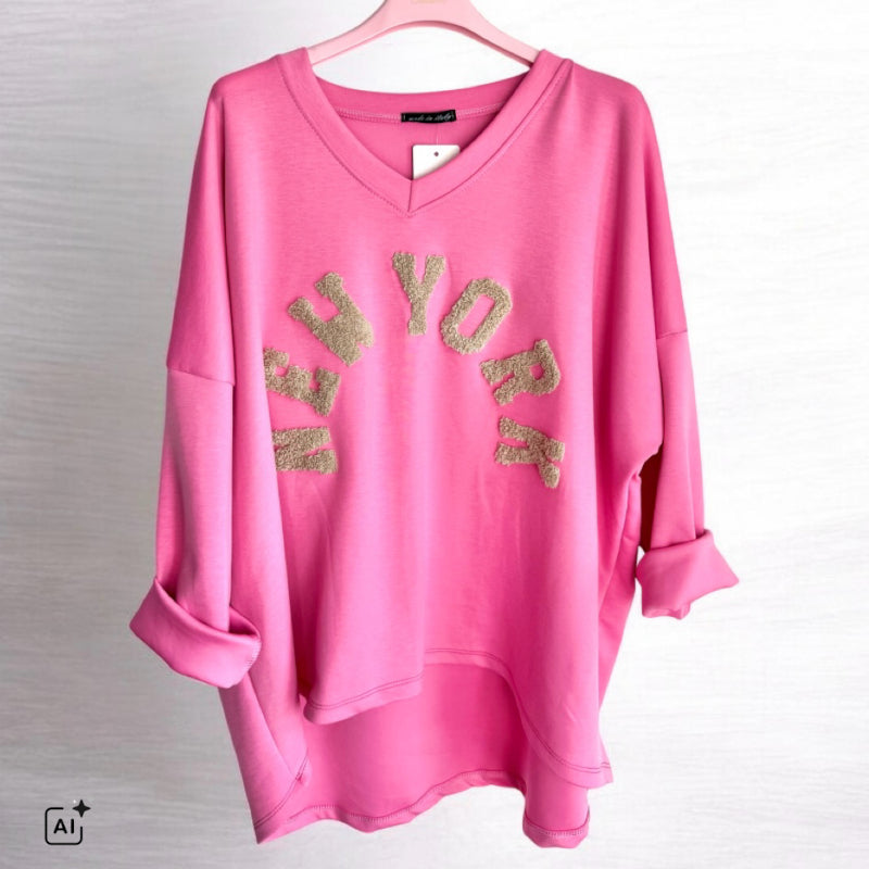 Sweater "NEW YORK", pink