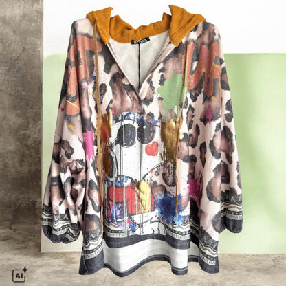 Strick Hoodie "COMIC" (Model 1), multi