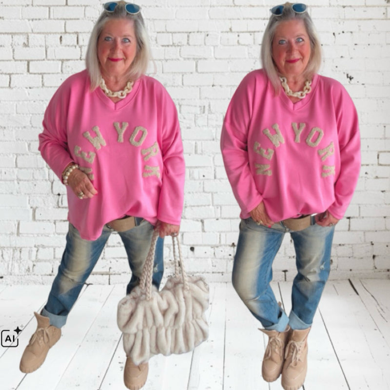 Sweater "NEW YORK", pink