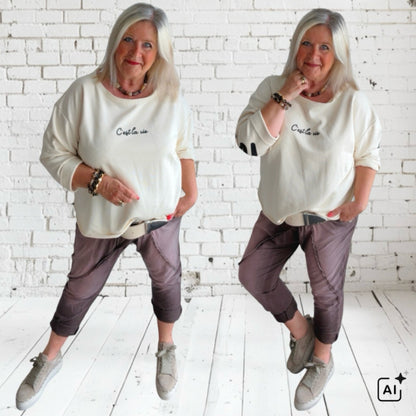 Sweater "C'EST LA VIE", vanille
