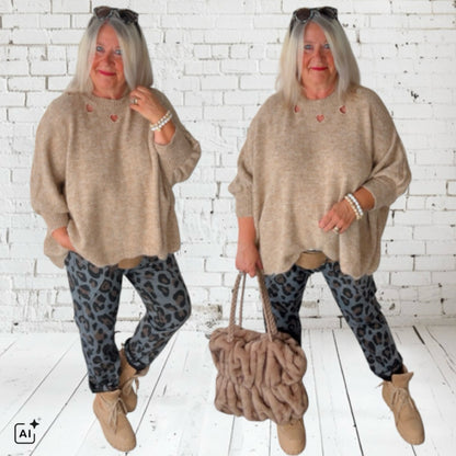Pullover "HEARTS CUTOUTS", camel