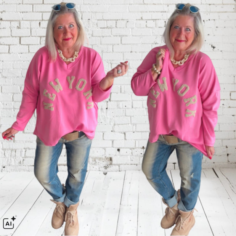 Sweater "NEW YORK", pink