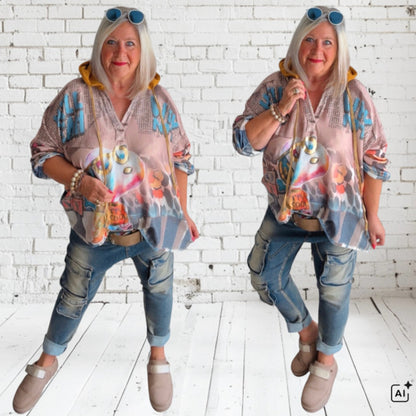 Strick Hoodie "COMIC" (Model 2), multi